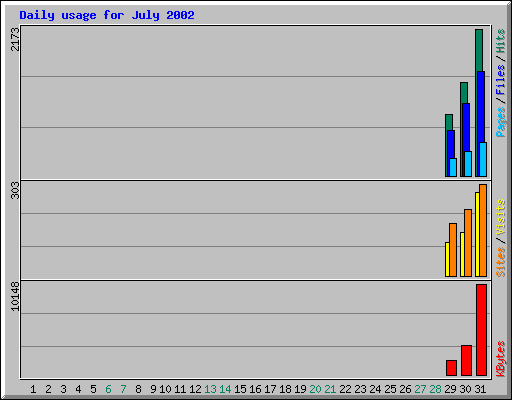 Daily usage for July 2002